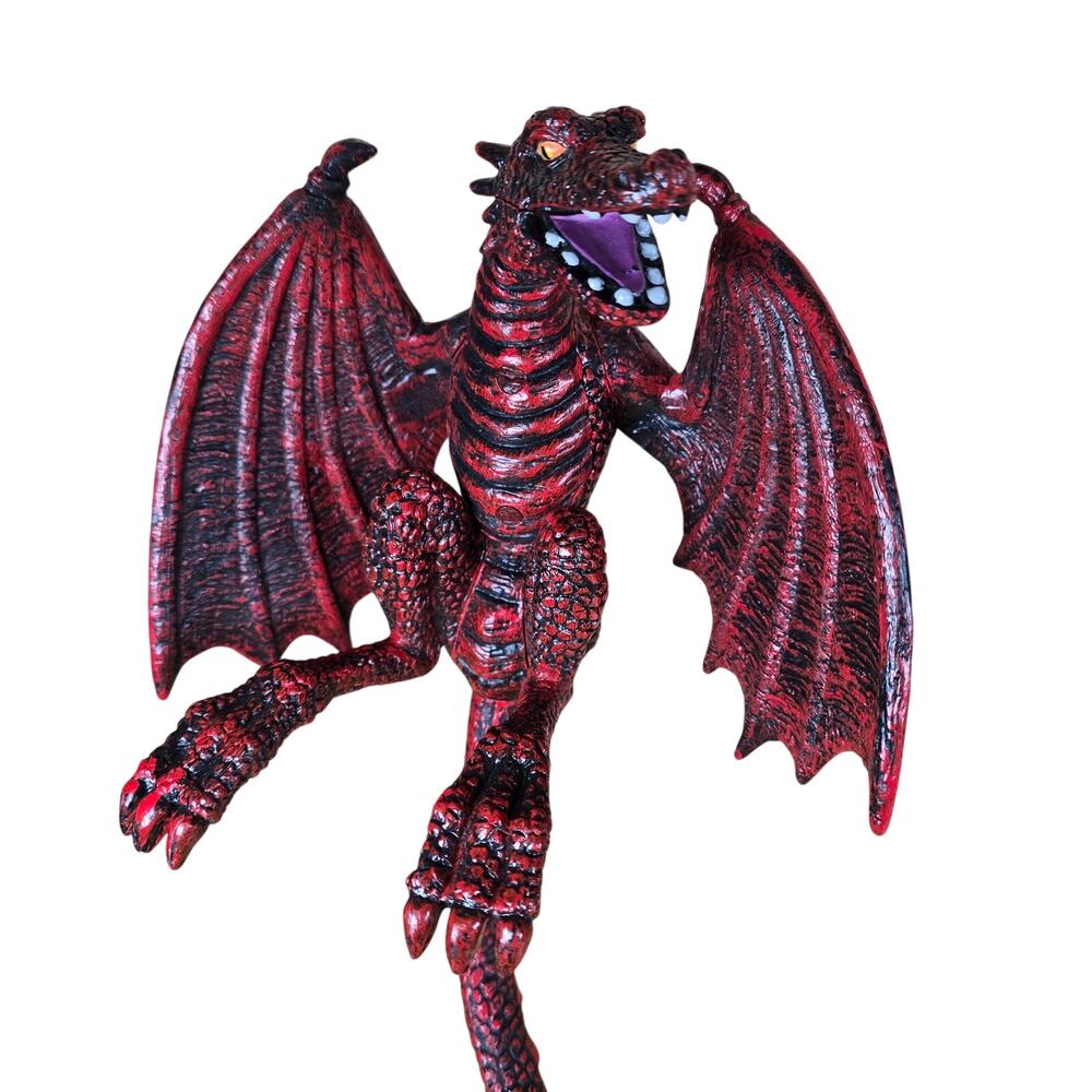 Crazy Bonez By Seasons 6” Dragon Figure with 23" Long Tail Rare Red Color EUC